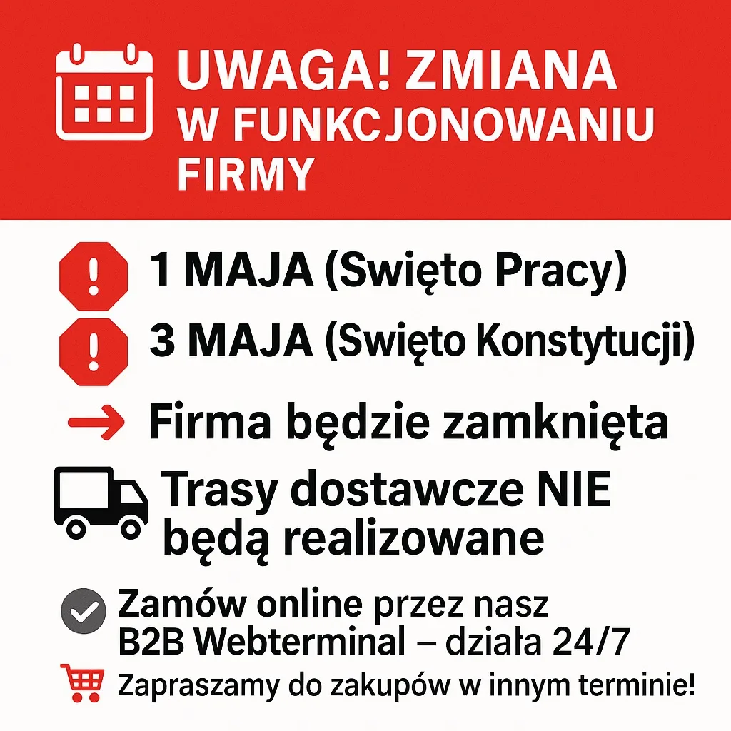 majówka 2025 – informacja dla klientów hurtownia motoryzacyjna motpol